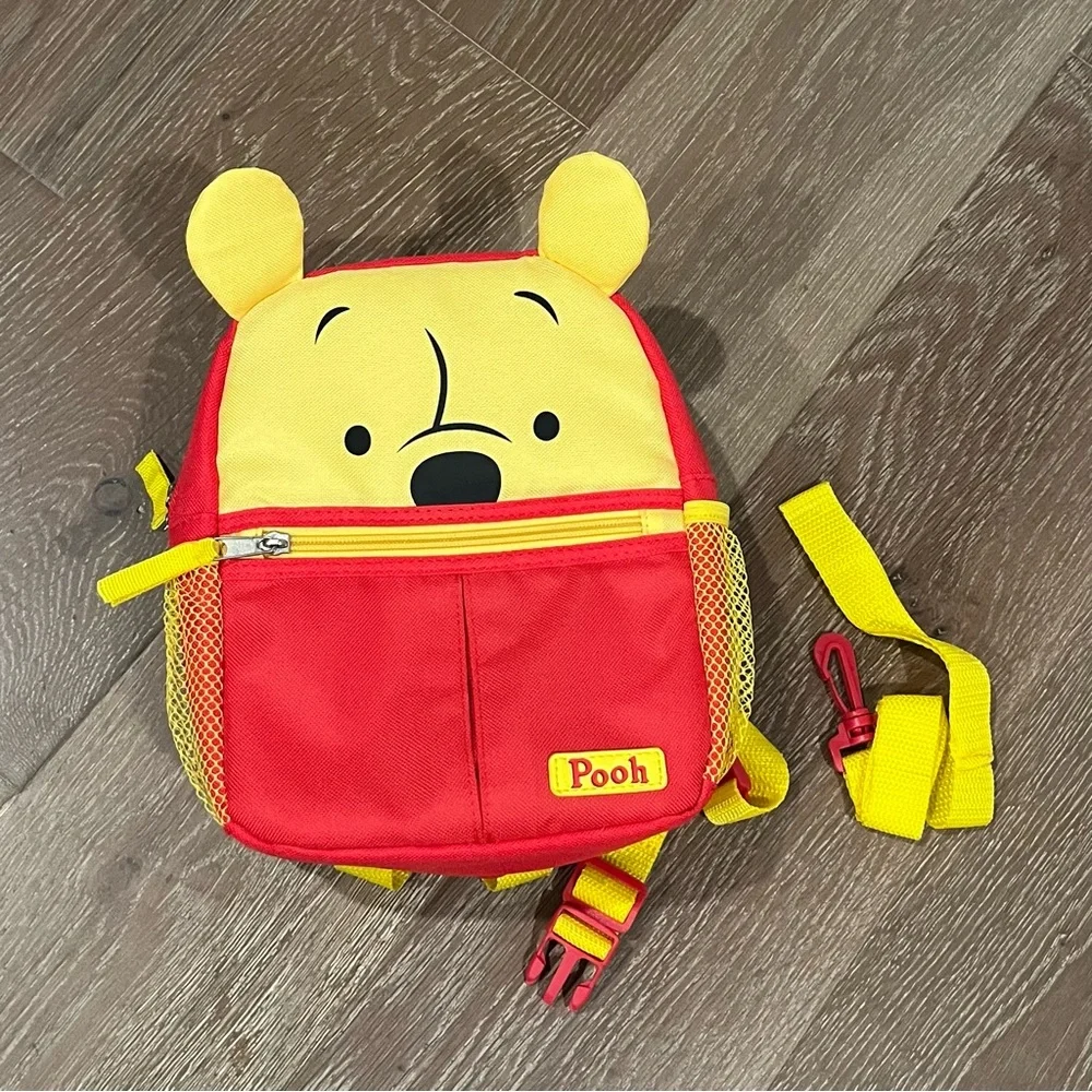 Disney Winnie The Pooh Bear Yellow Red Baby Toddler Harness Backpack